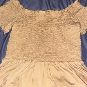 Yellow off the shoulder American Eagle t-shirt